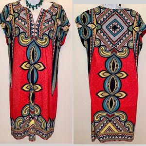 Laundry by Shelli Segal Boho Chic Bright Print Dress